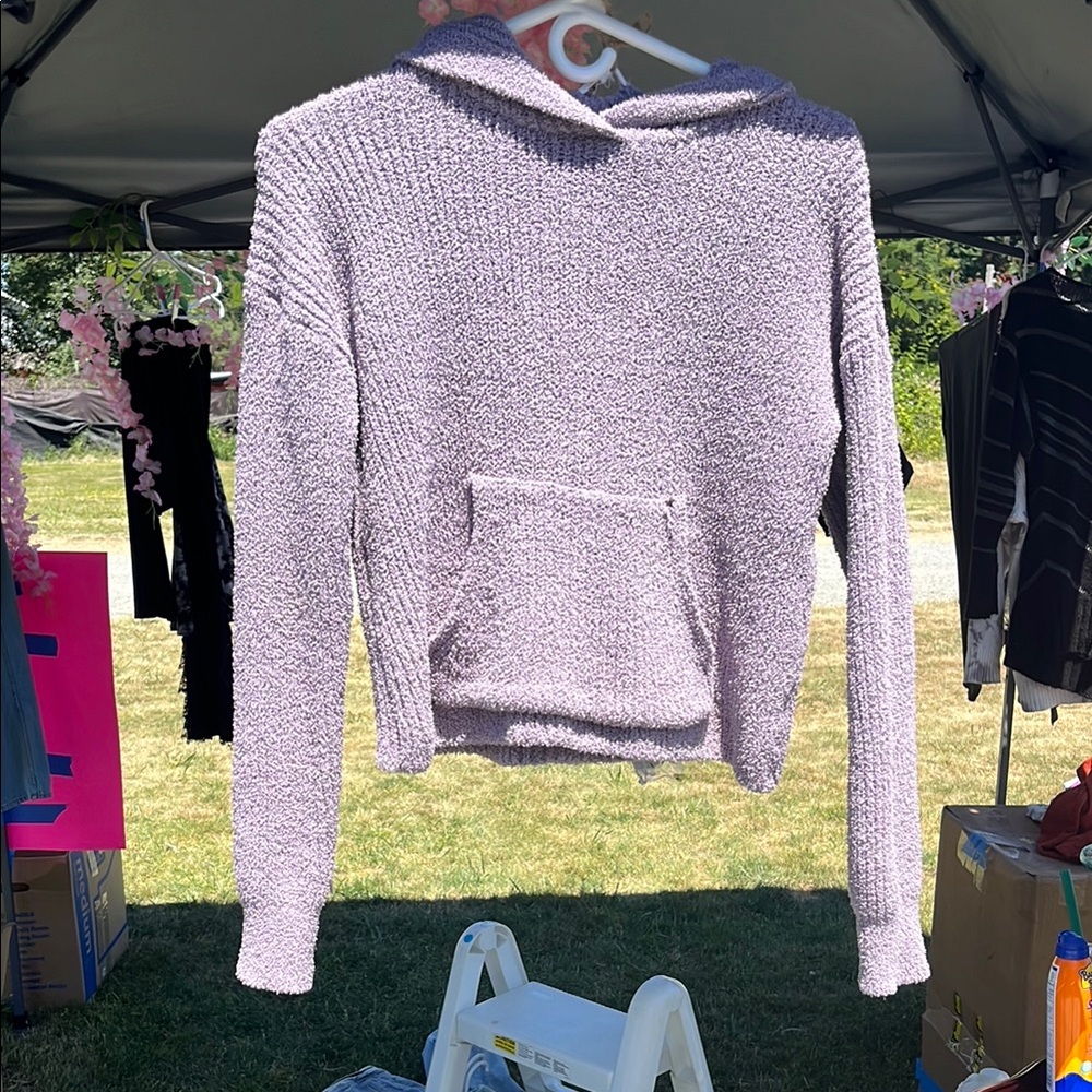 Purple Plush Cardigan Sweater